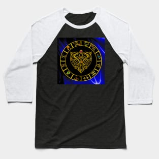 GOLD ZODIAC CHART AND ASTRAL HEART WITH CELTIC KNOTS Baseball T-Shirt